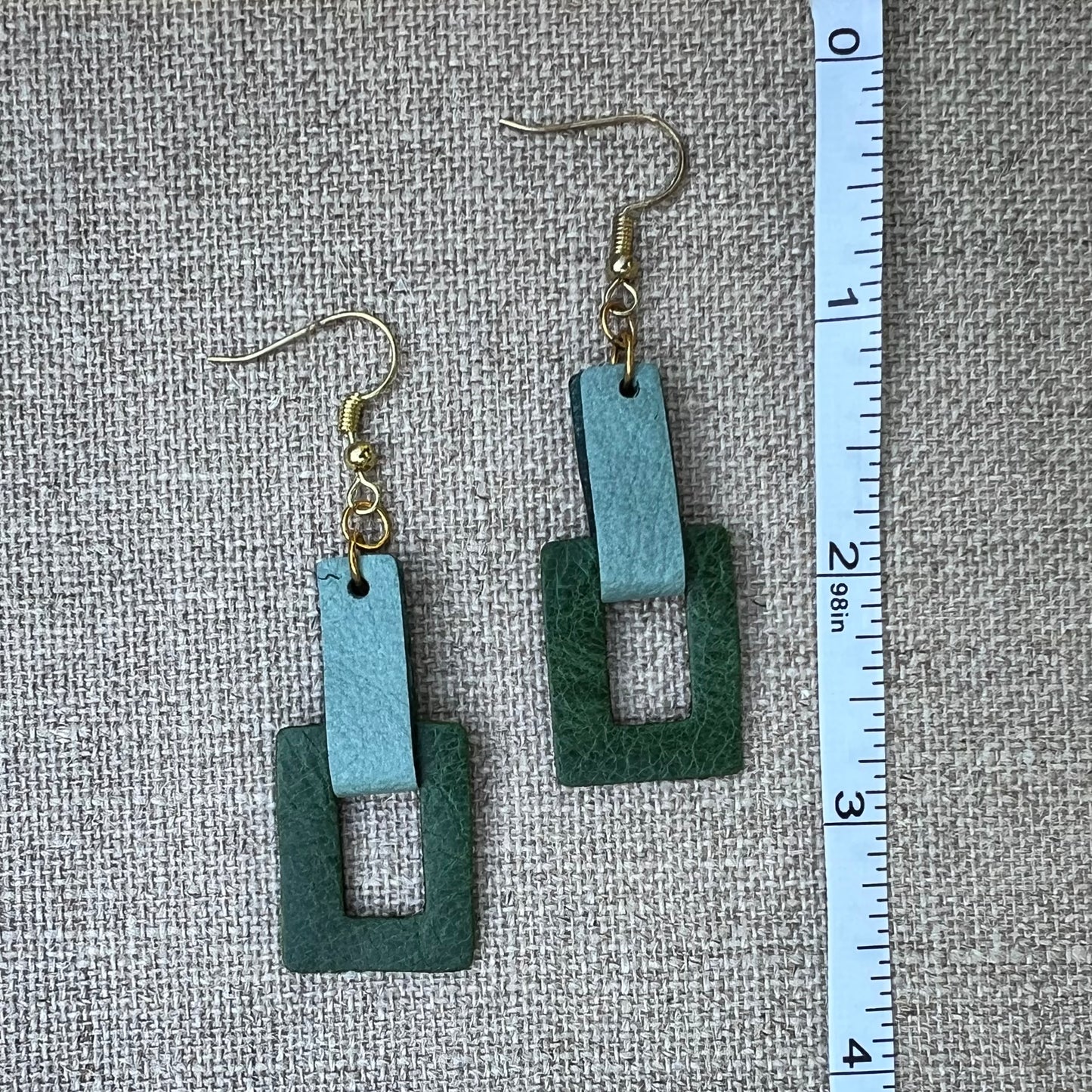 Two-Toned Reclaimed Leather Earrings (More Colors Available)