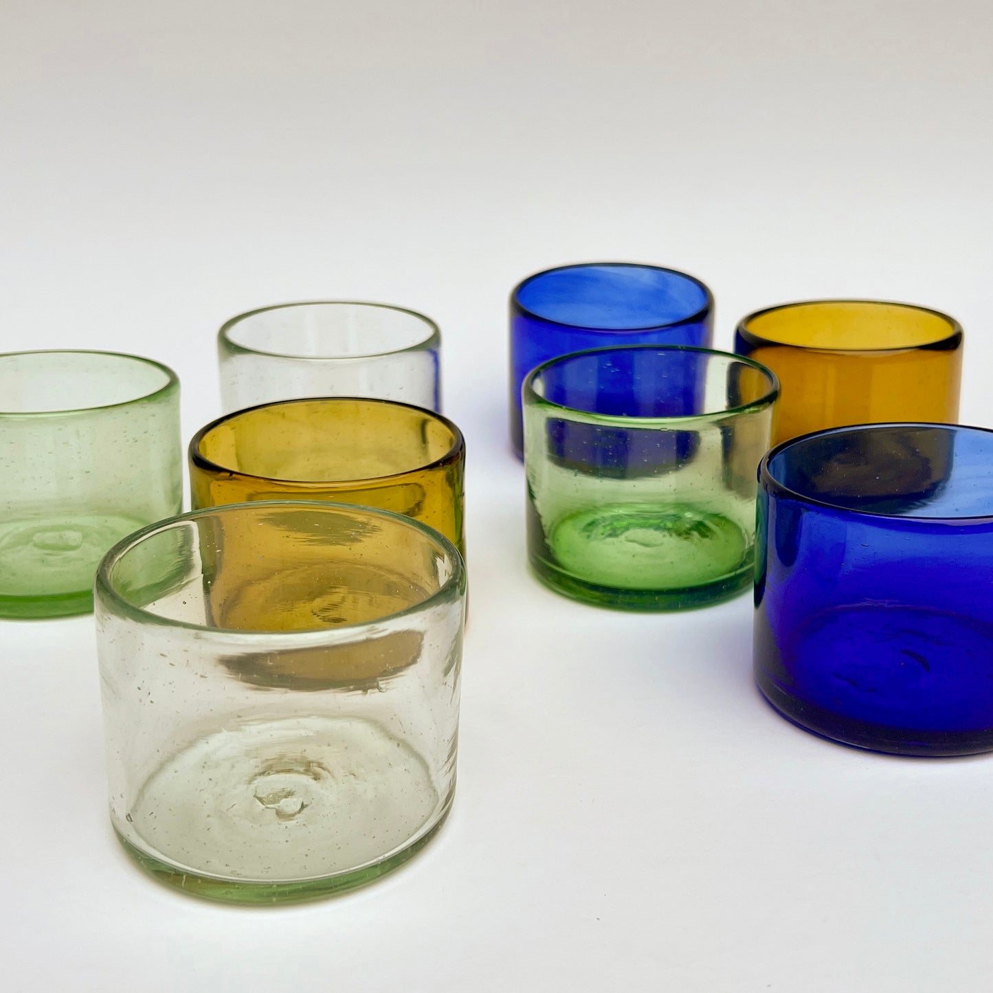 Handblown Blue Bodega Wine Glasses, Set of 2