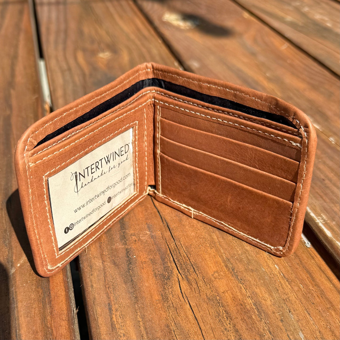 Brown Huipil & Leather Men's Wallet