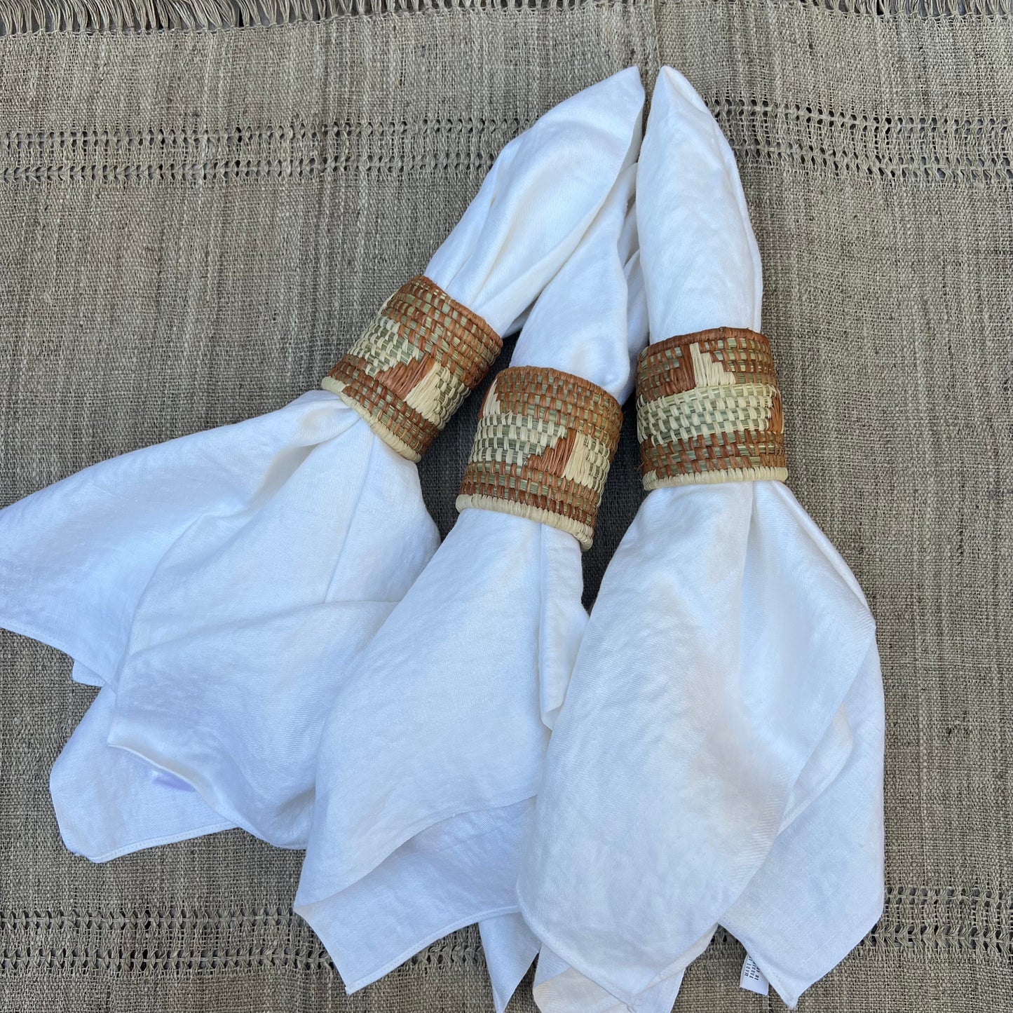 Handwoven Grass Napkin Rings