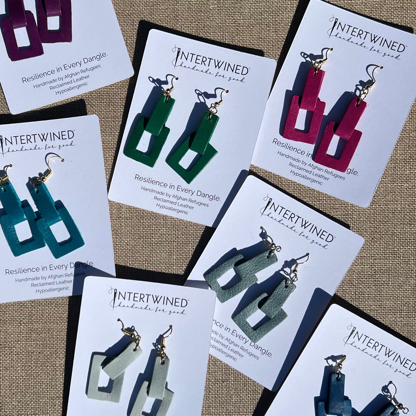 Reclaimed Leather Earrings (More Colors Available)