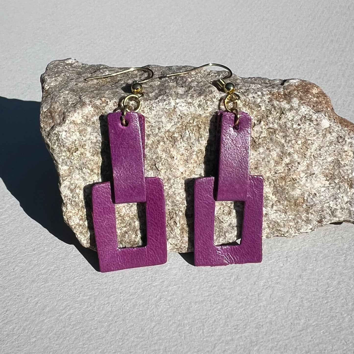 Reclaimed Leather Earrings (More Colors Available)