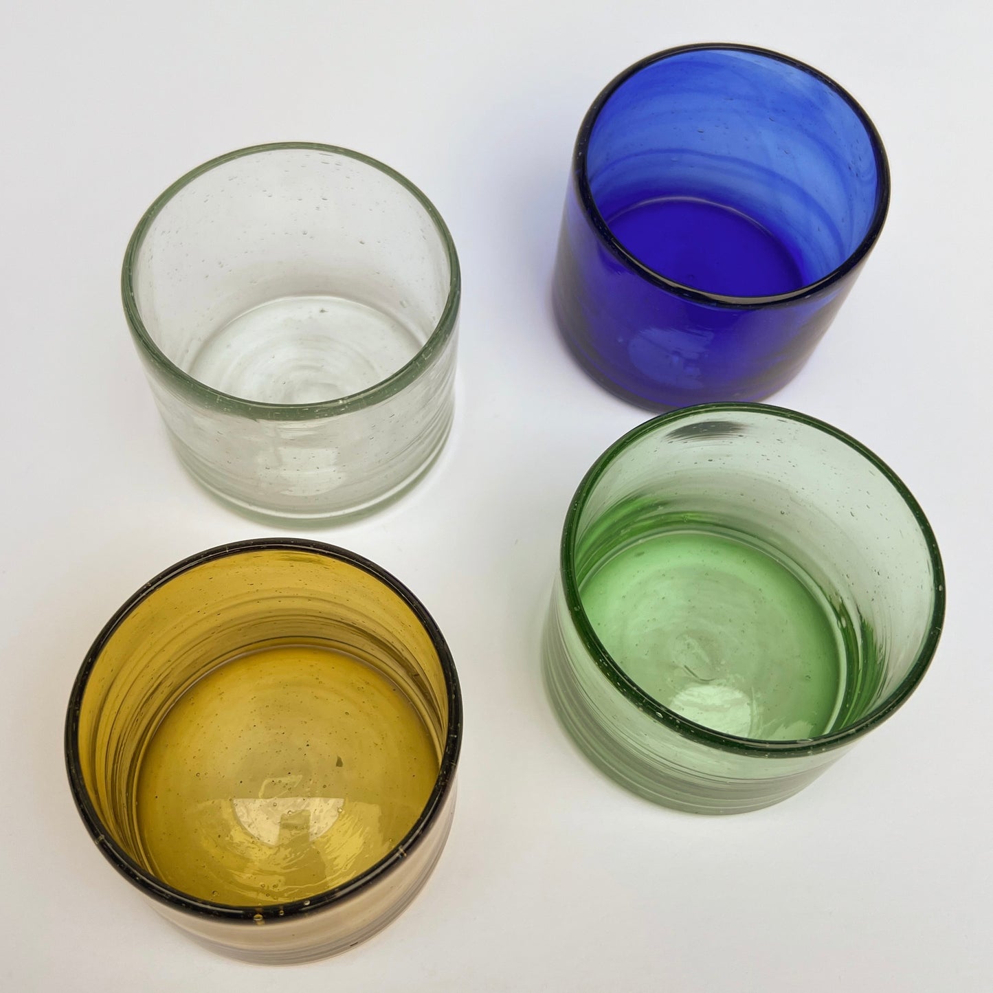 Handblown Blue Bodega Wine Glasses, Set of 2