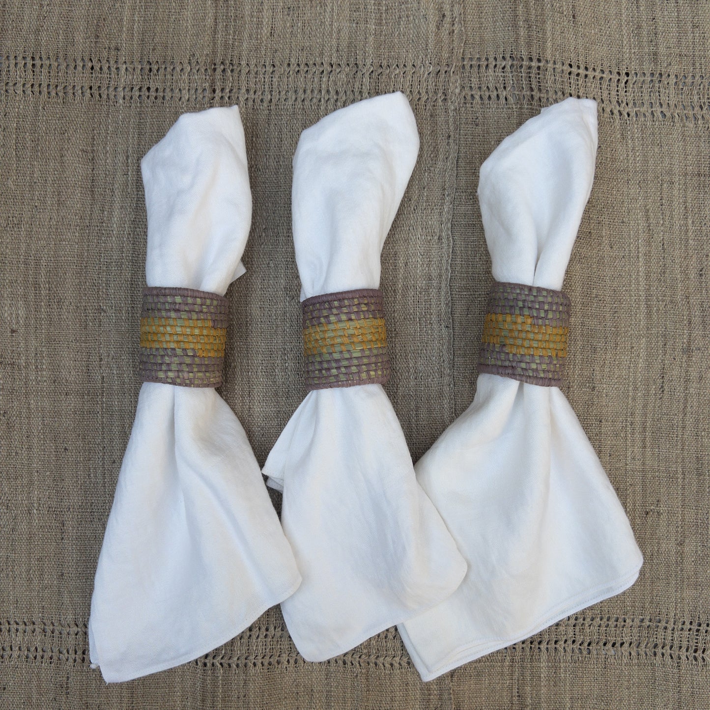 Handwoven Grass Napkin Rings