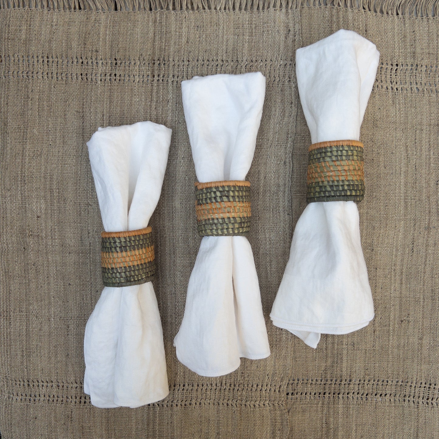 Handwoven Grass Napkin Rings