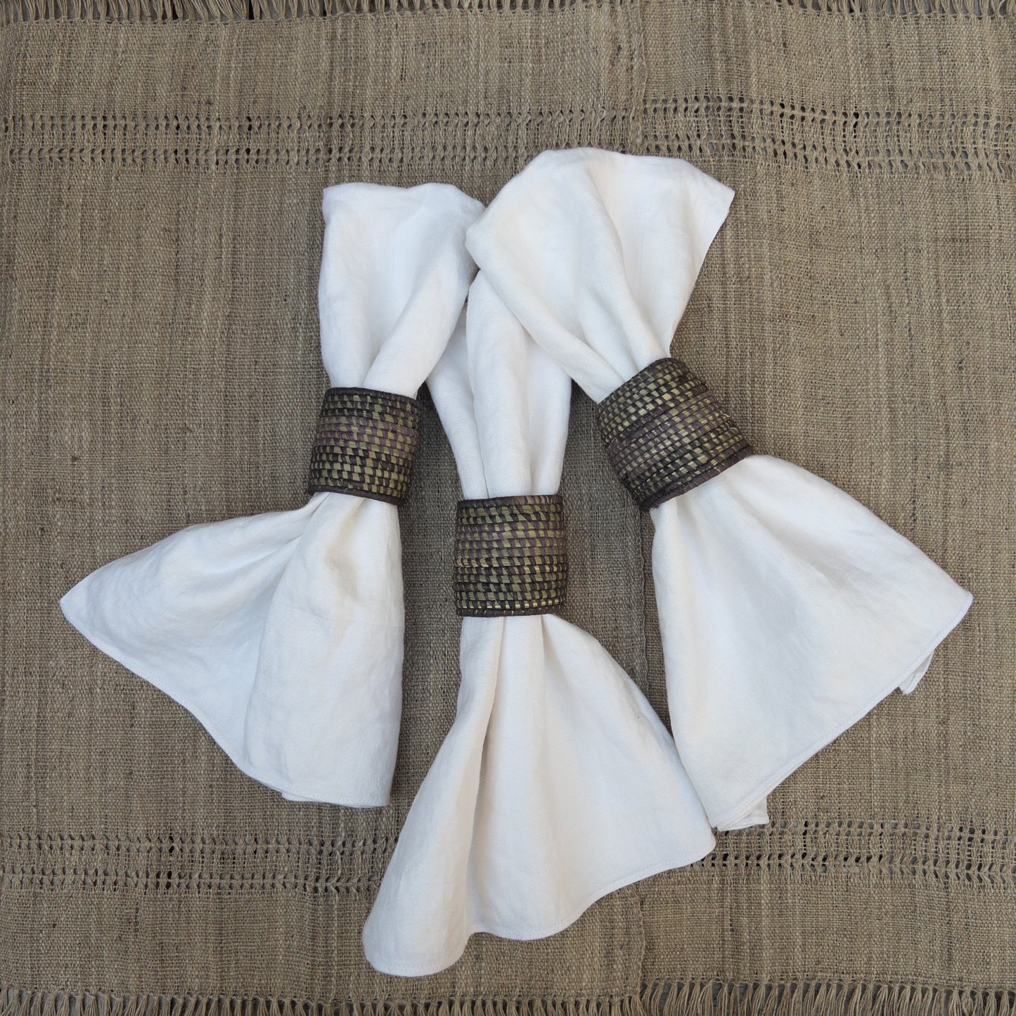 Handwoven Grass Napkin Rings