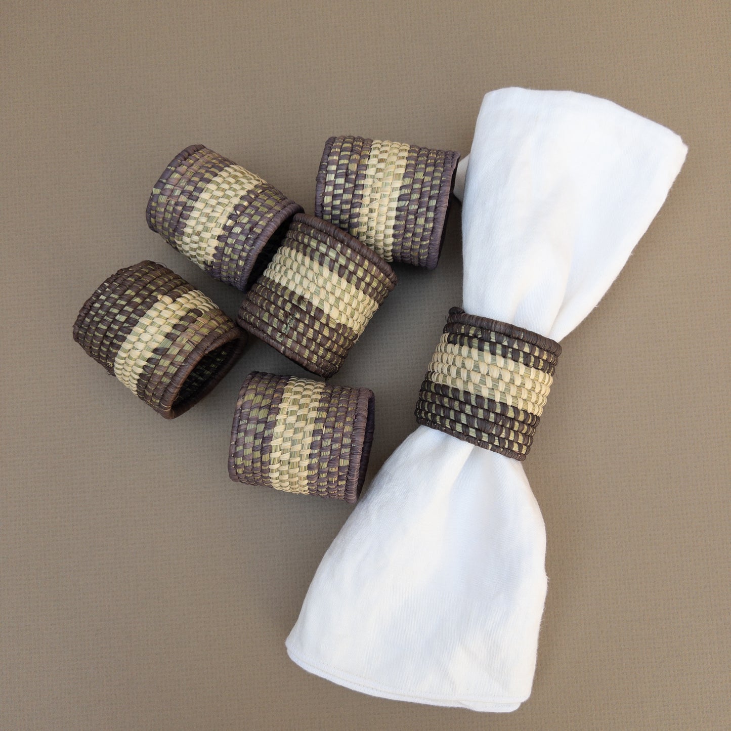 Handwoven Grass Napkin Rings