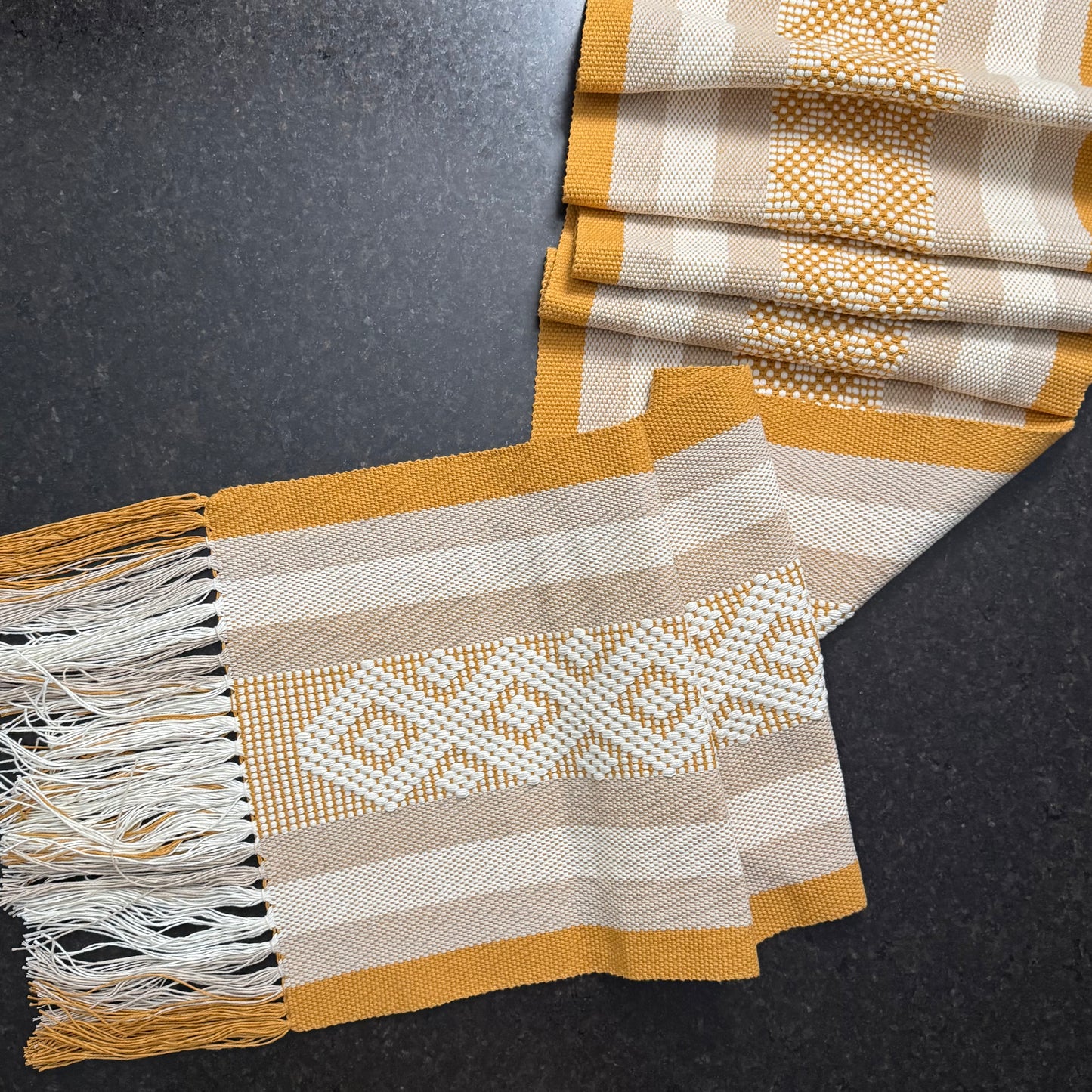 Handwoven Cotton Table Runner - Made in Oaxaca, Mexico