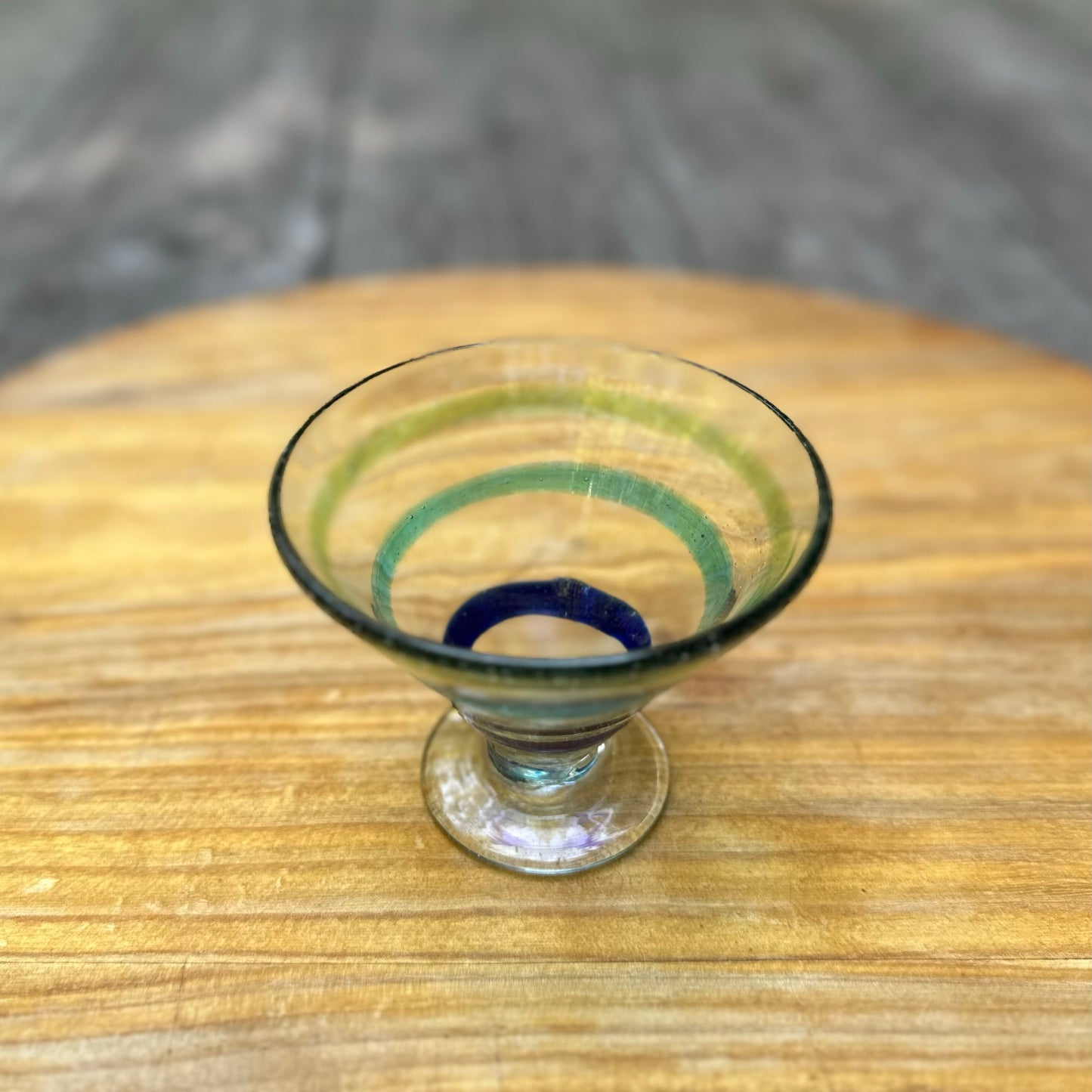 Handblown Striped Martini/Margarita Glasses, Set of 2