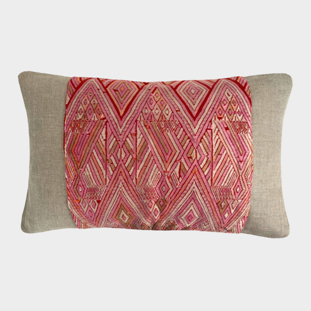 Huipil & Hemp Throw Pillow Cover