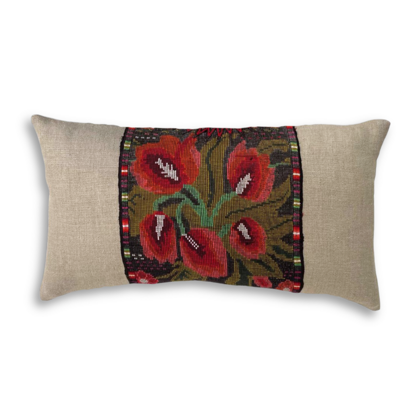 Huipil & Hemp Throw Pillow Cover