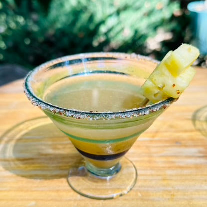 Handblown Striped Martini/Margarita Glasses, Set of 2