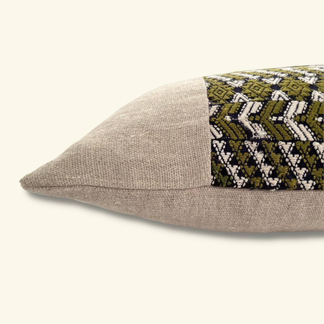 Huipil & Hemp Pillow - Intertwined