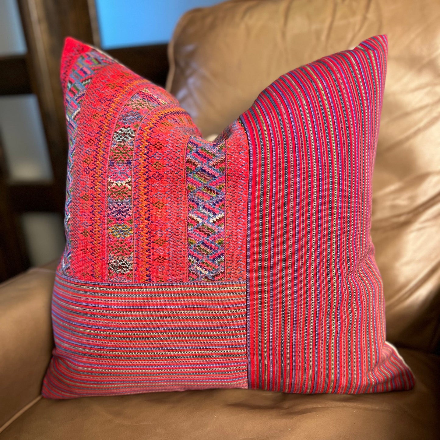 Huipil & Hemp Pillow - Intertwined