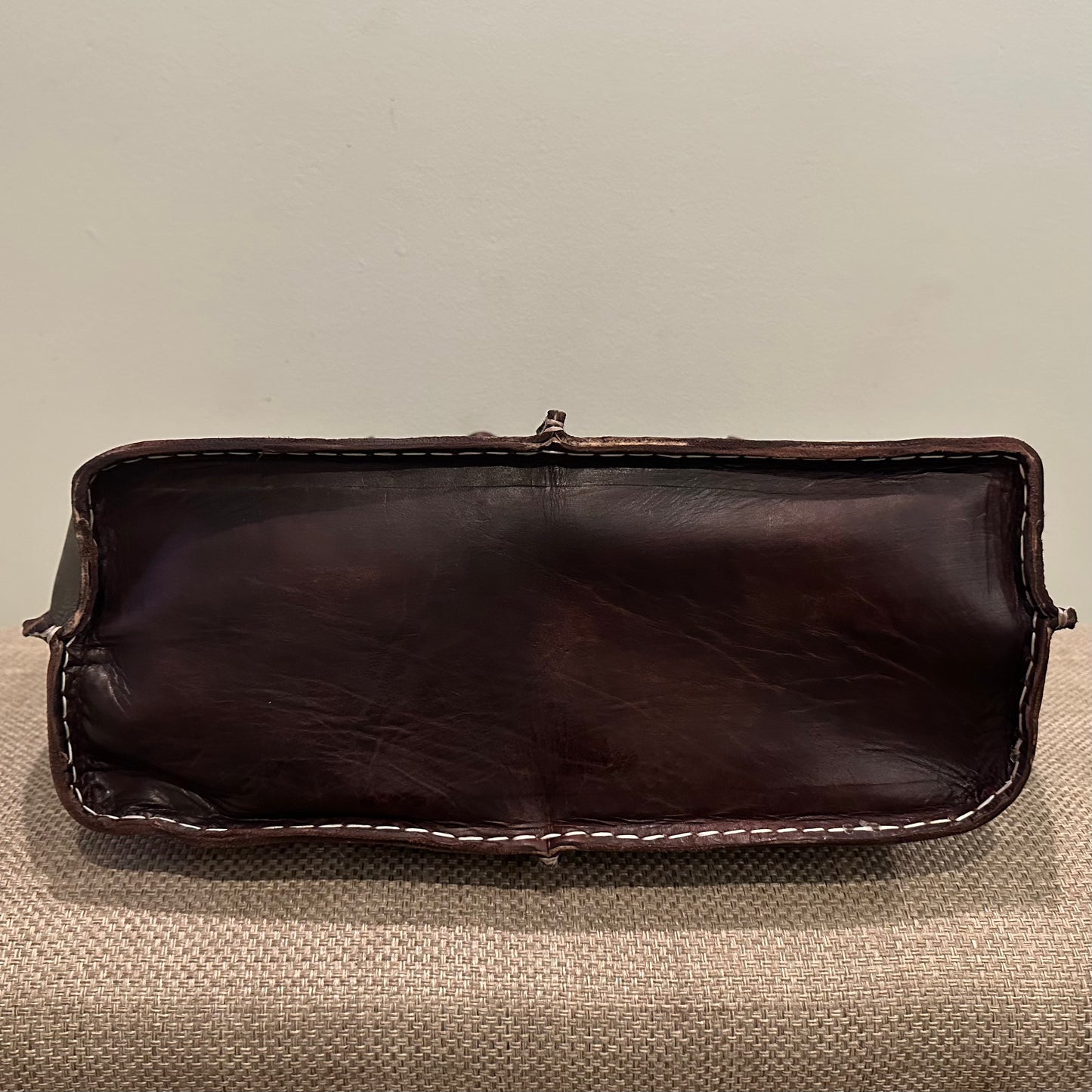 Seamed Leather Tote (Chocolate Brown)