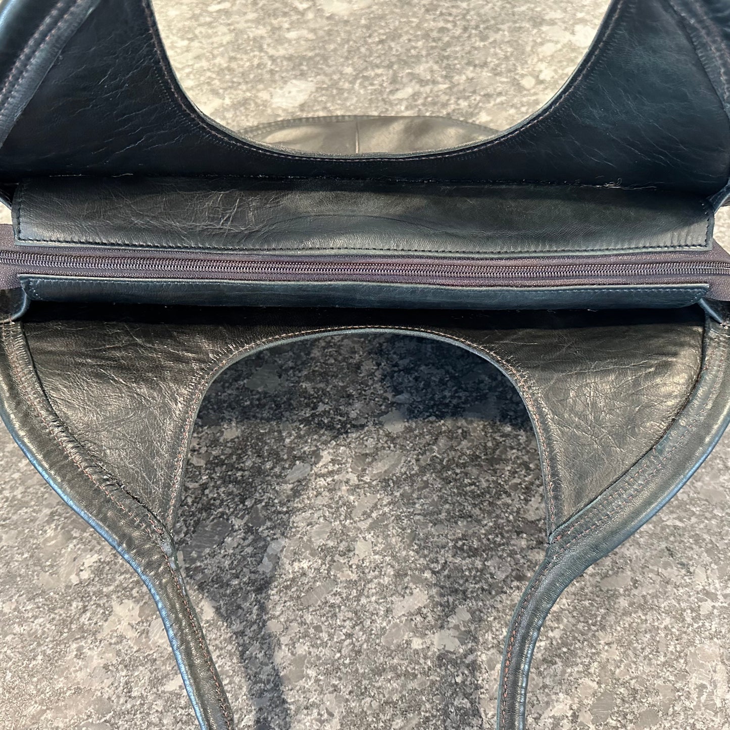 Leather Circle Purse (Black)