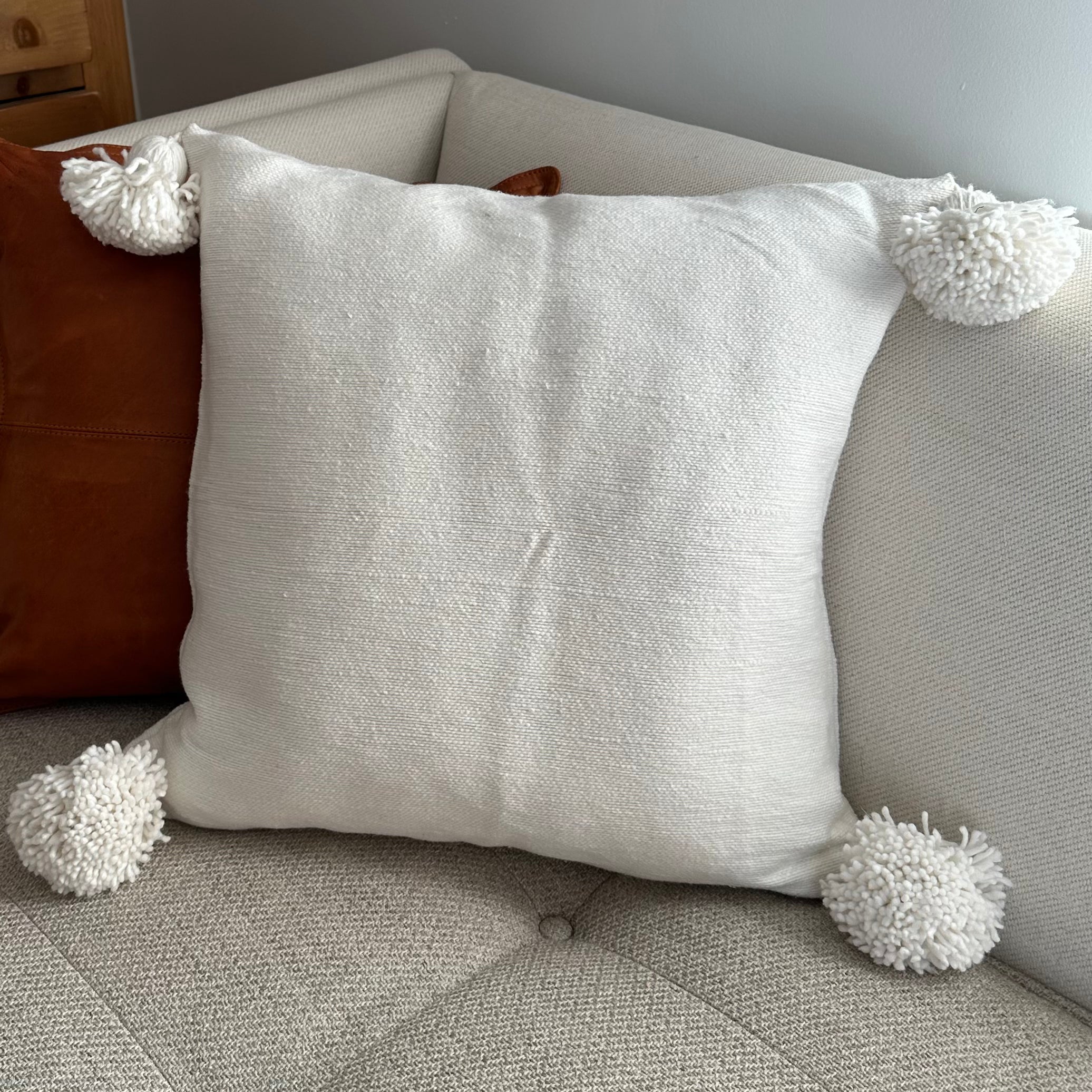 Cotton Tassel Pillow Intertwined Handmade for Good