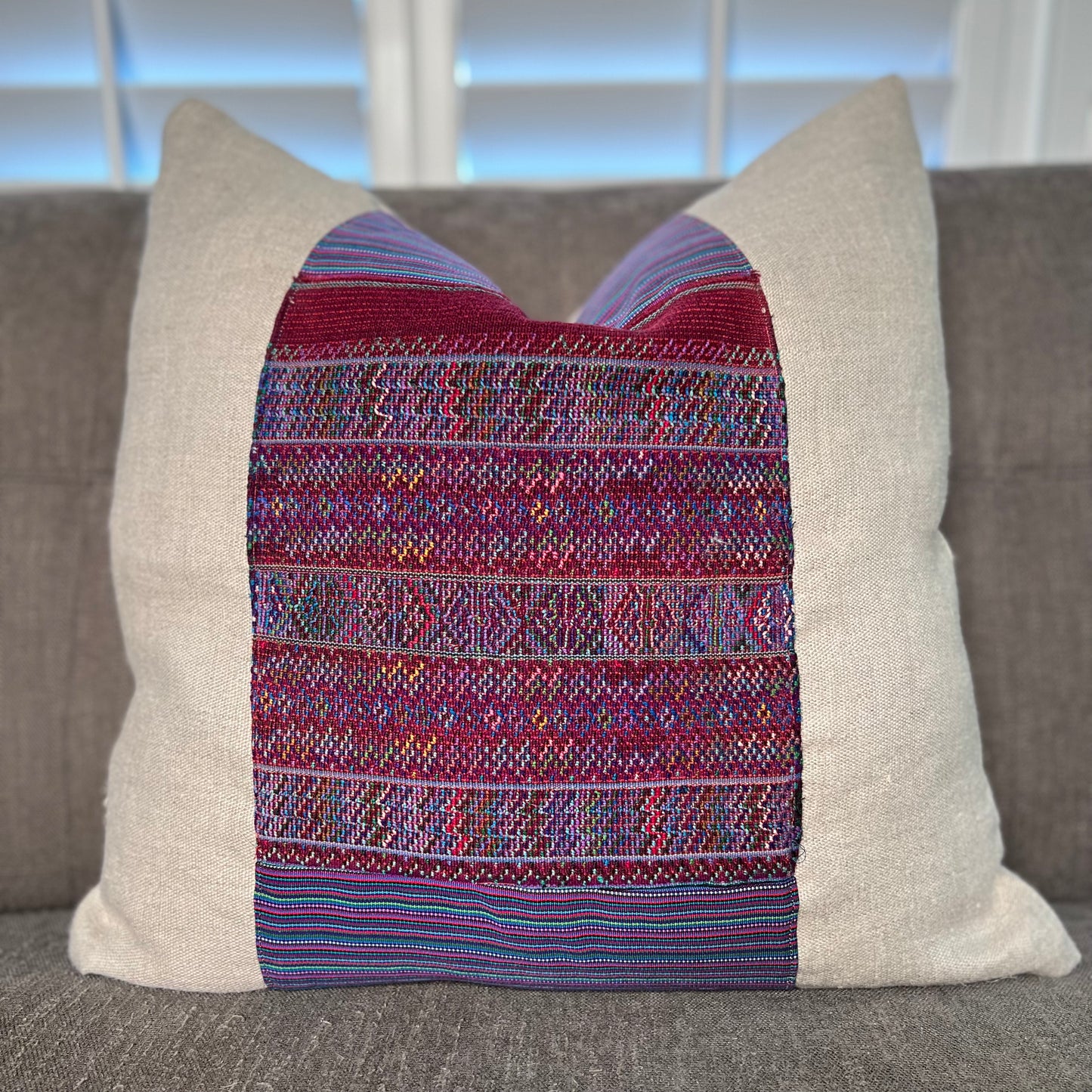 Huipil & Hemp Pillow - Intertwined