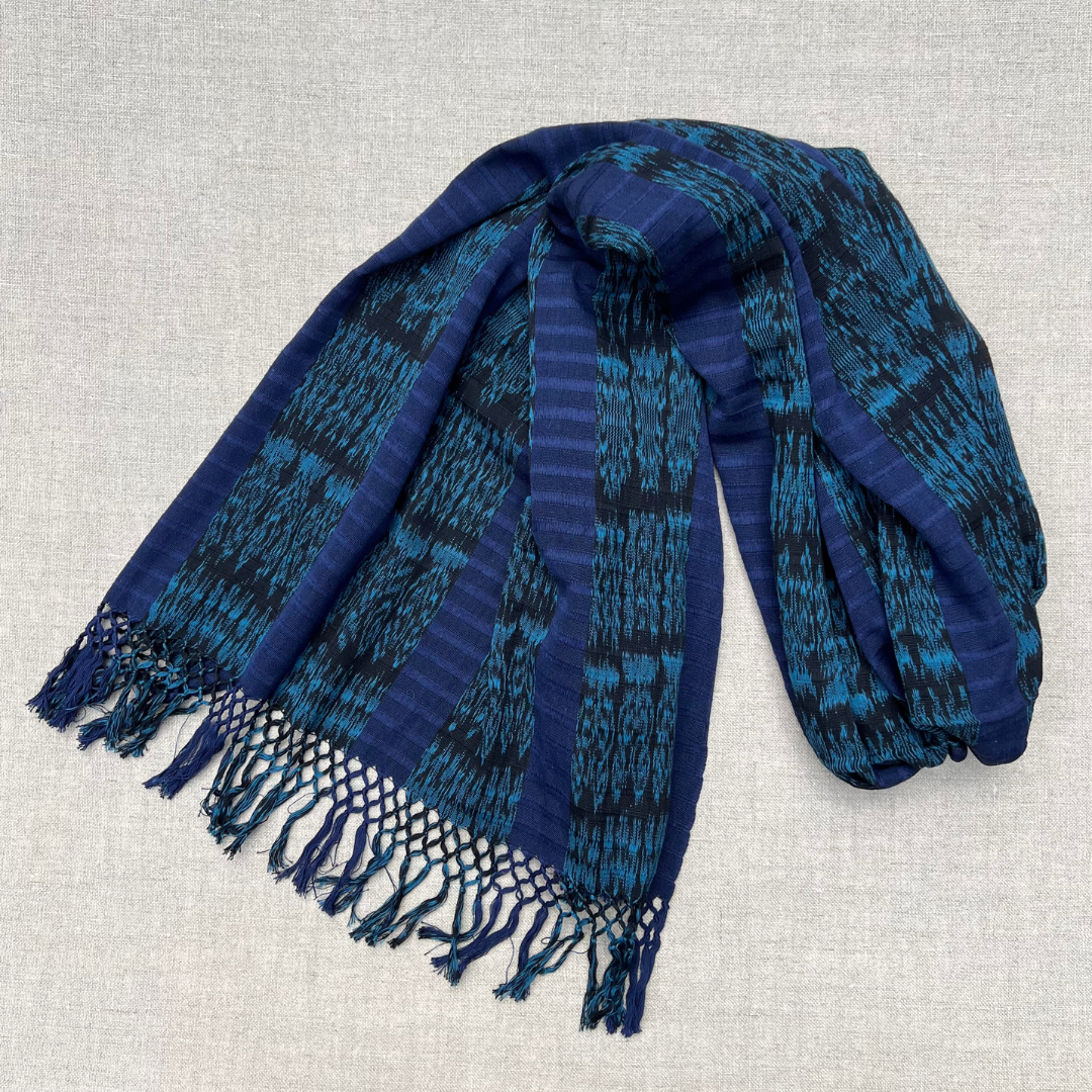 Blue Handwoven Cotton Scarf