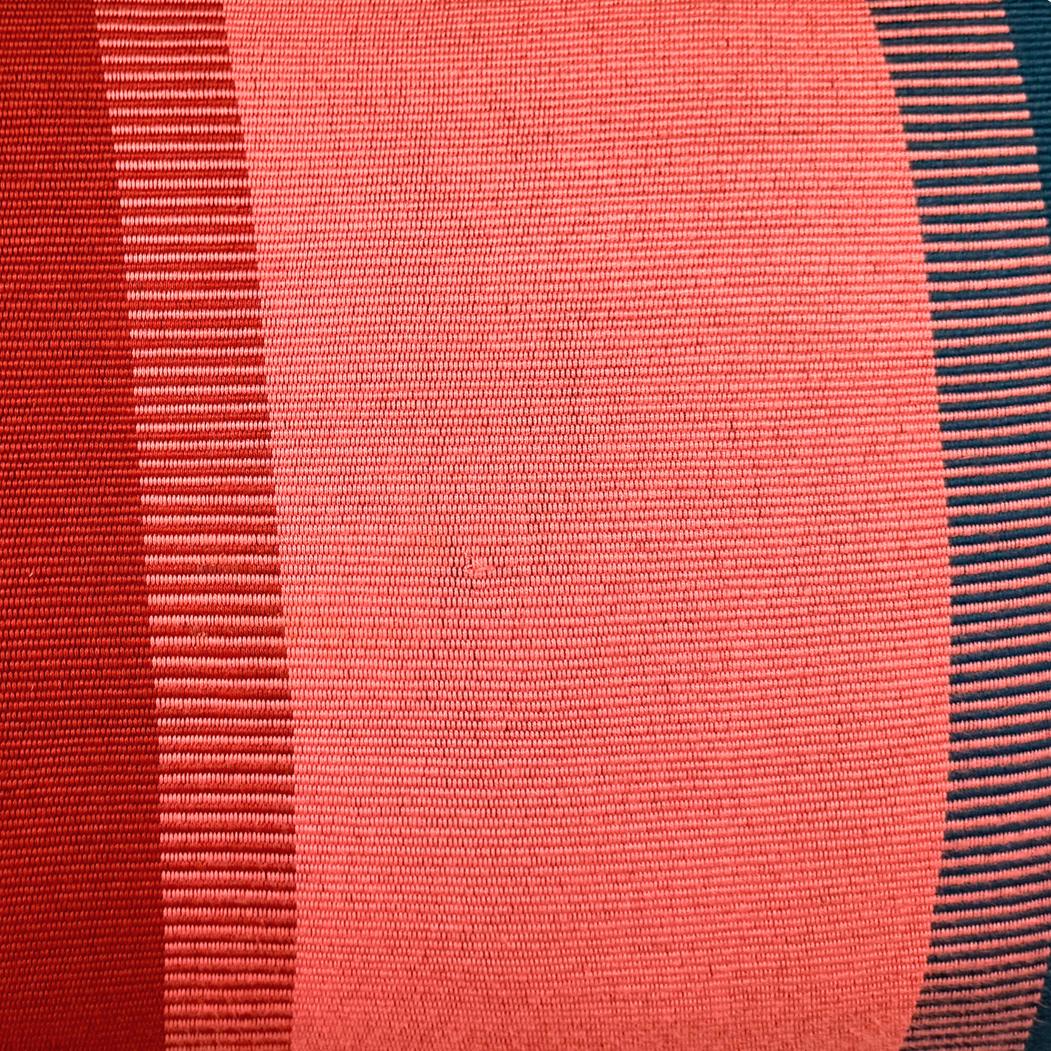 Handwoven Color Block & Hemp Pillow - Light & Dark Terra Cotta