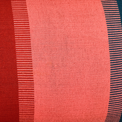 Handwoven Color Block & Hemp Pillow - Light & Dark Terra Cotta