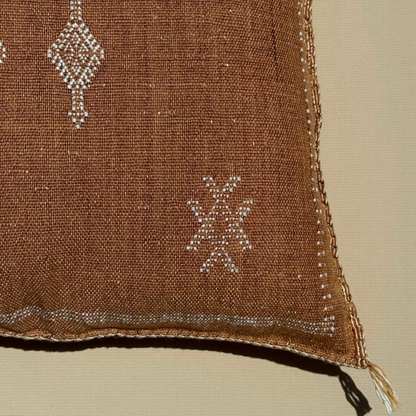 Muted Terra Cotta Cactus Silk Kilim Pillow