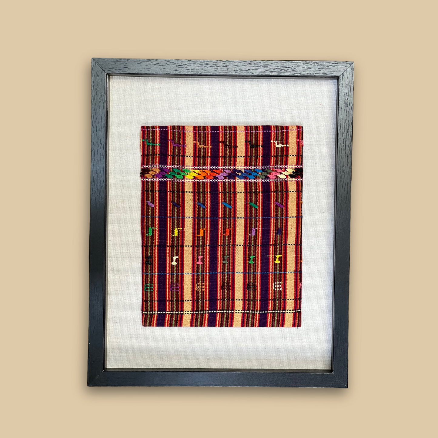 Framed Handwoven Textile (Black Frame)