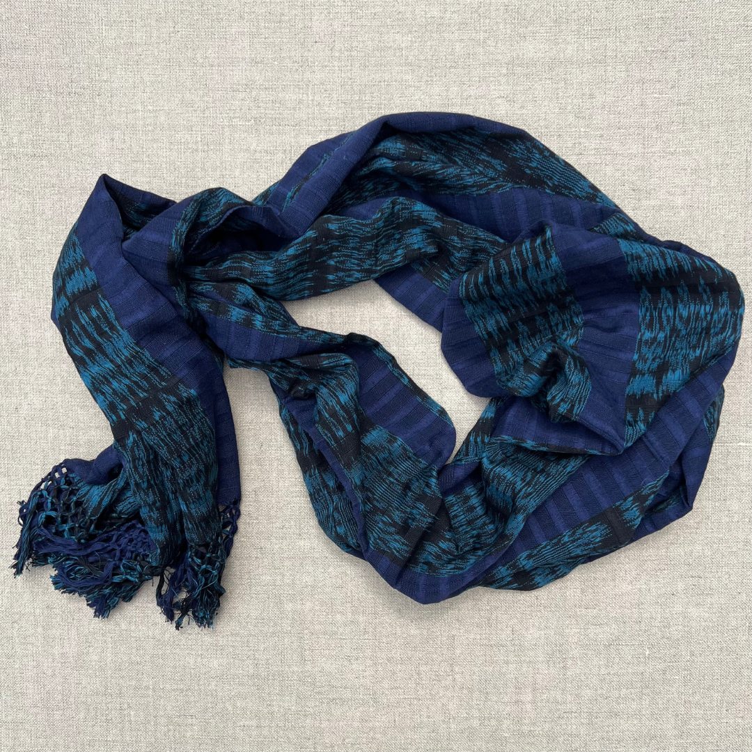 Blue Handwoven Cotton Scarf