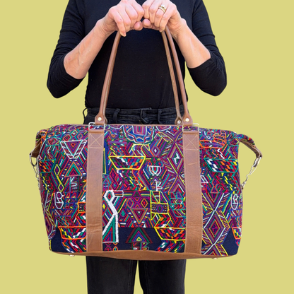 Huipil Mini-Weekender - Handwoven Travel Bag