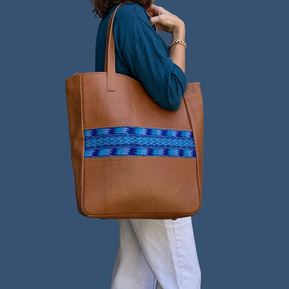 Large Tote with Huipil Accent