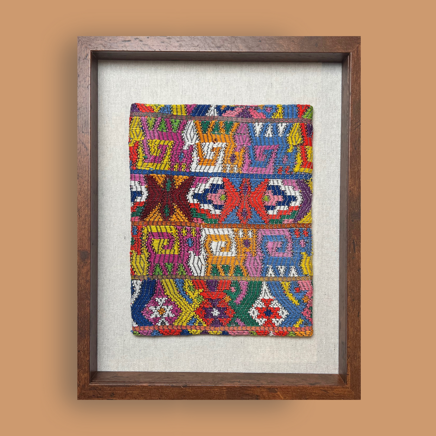 Framed Handwoven Textile (Walnut Frame)