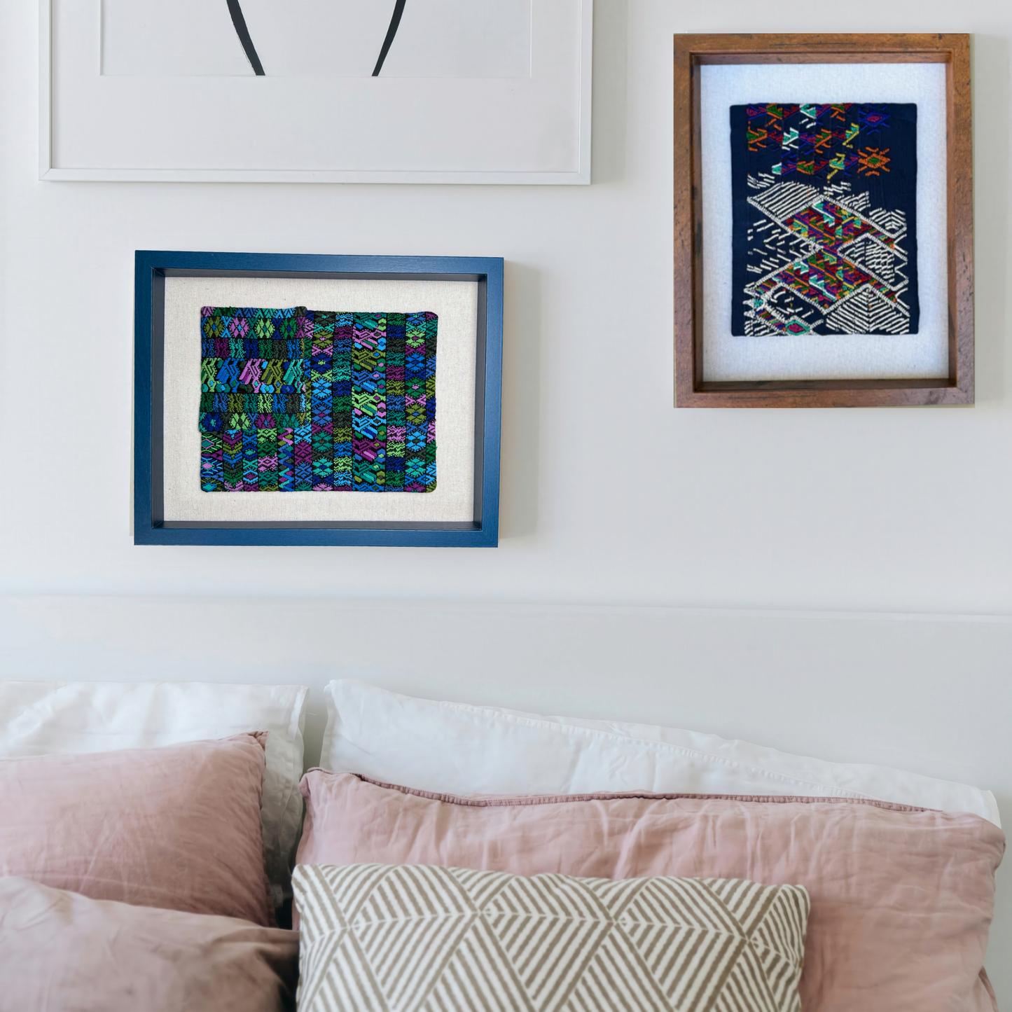 Framed Handwoven Textile (Blue Frame)