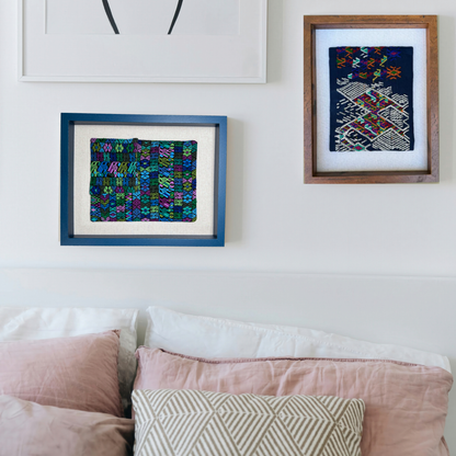 Framed Handwoven Textile (Blue Frame)
