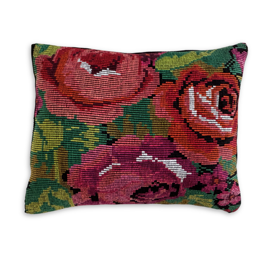 Embroidered Huipil & Handwoven Corte Throw Pillow Cover