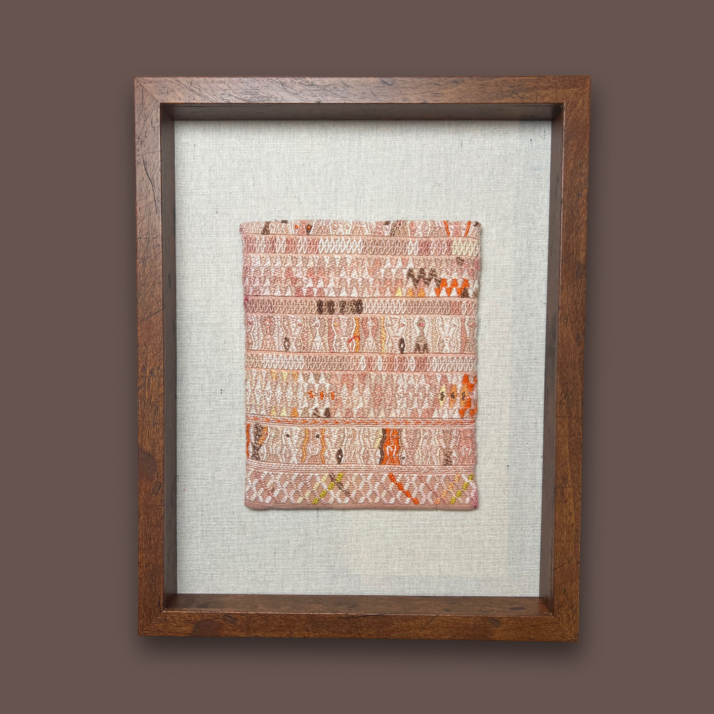 Framed Handwoven Textile (Walnut Frame)