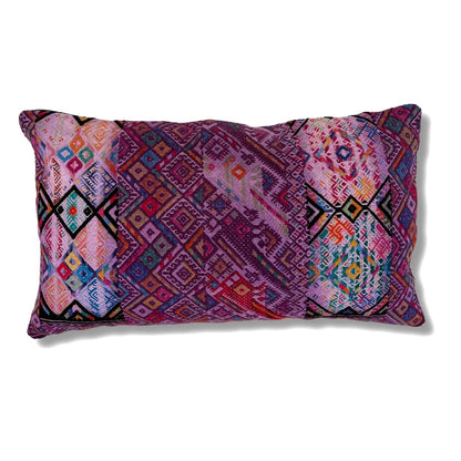 Embroidered Huipil & Handwoven Corte Throw Pillow Cover