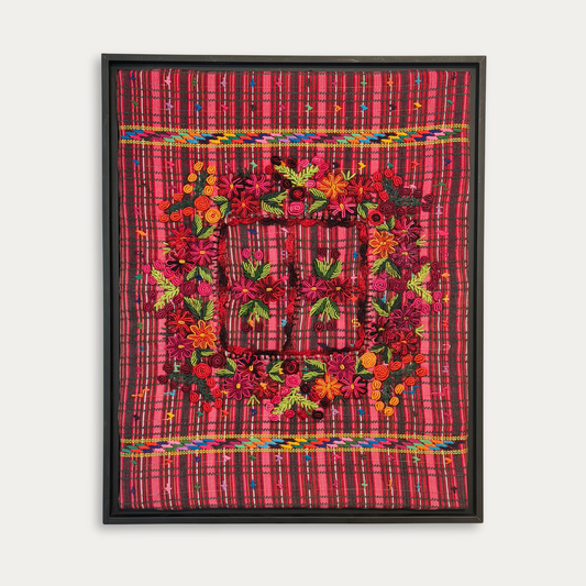 Stretched and Framed Handwoven Textile (Black Frame)
