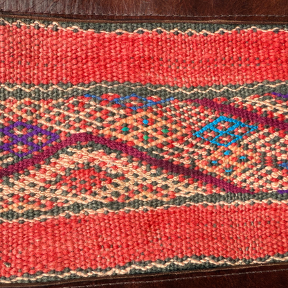 Leather & Kilim Crossbody Bag – Handmade in Morocco from Full-Grain Vegetable-Tanned Leather