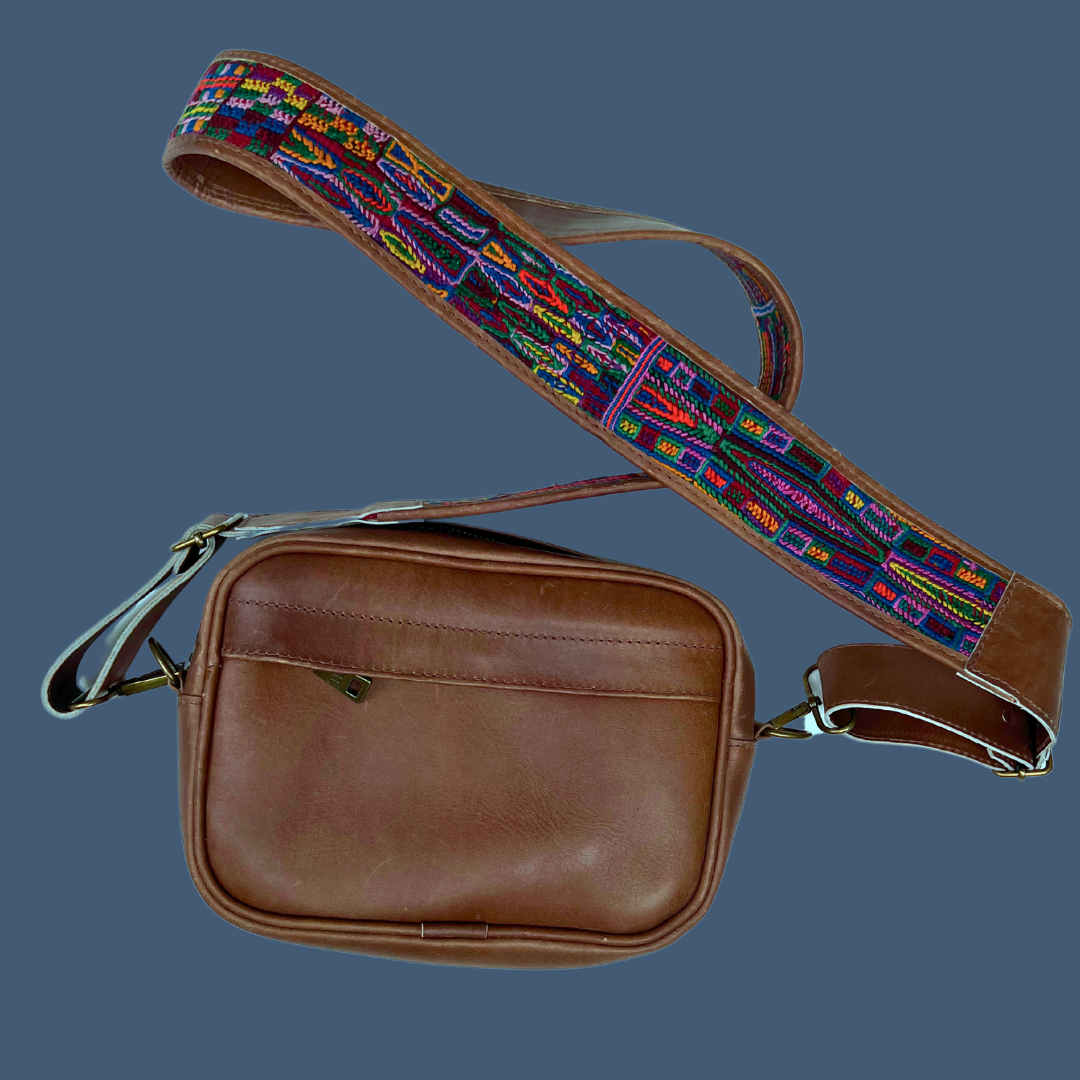Leather Crossbody with Handwoven Strap