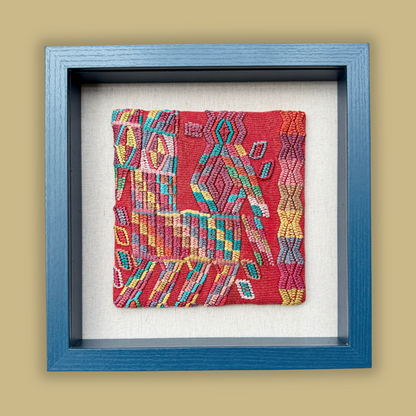 Framed Handwoven Textile (Blue Frame)