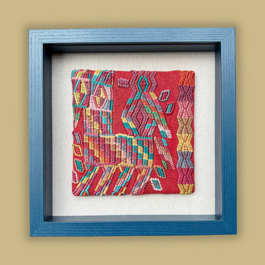 Framed Handwoven Textile (Blue Frame)