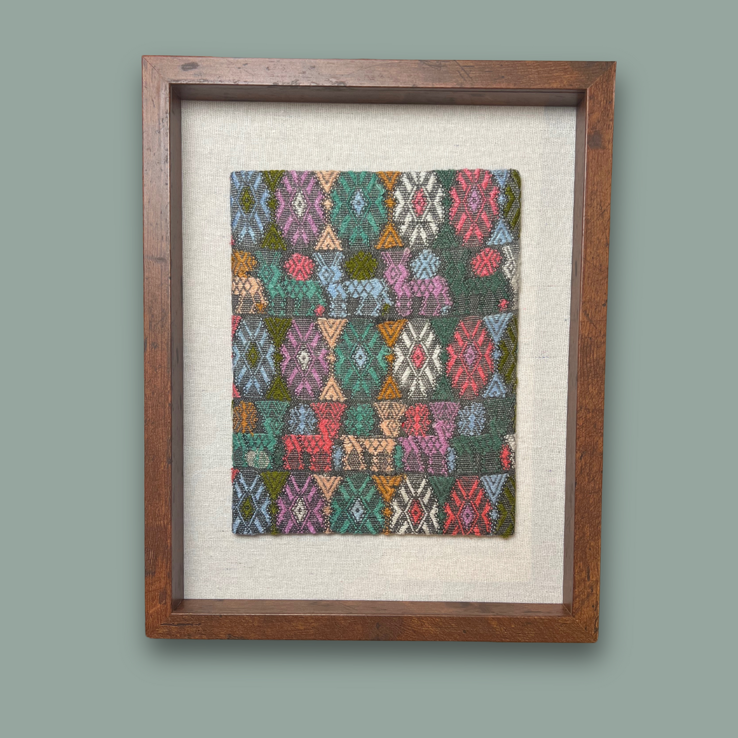 Framed Handwoven Textile (Walnut Frame)