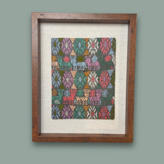 Framed Handwoven Textile (Walnut Frame)