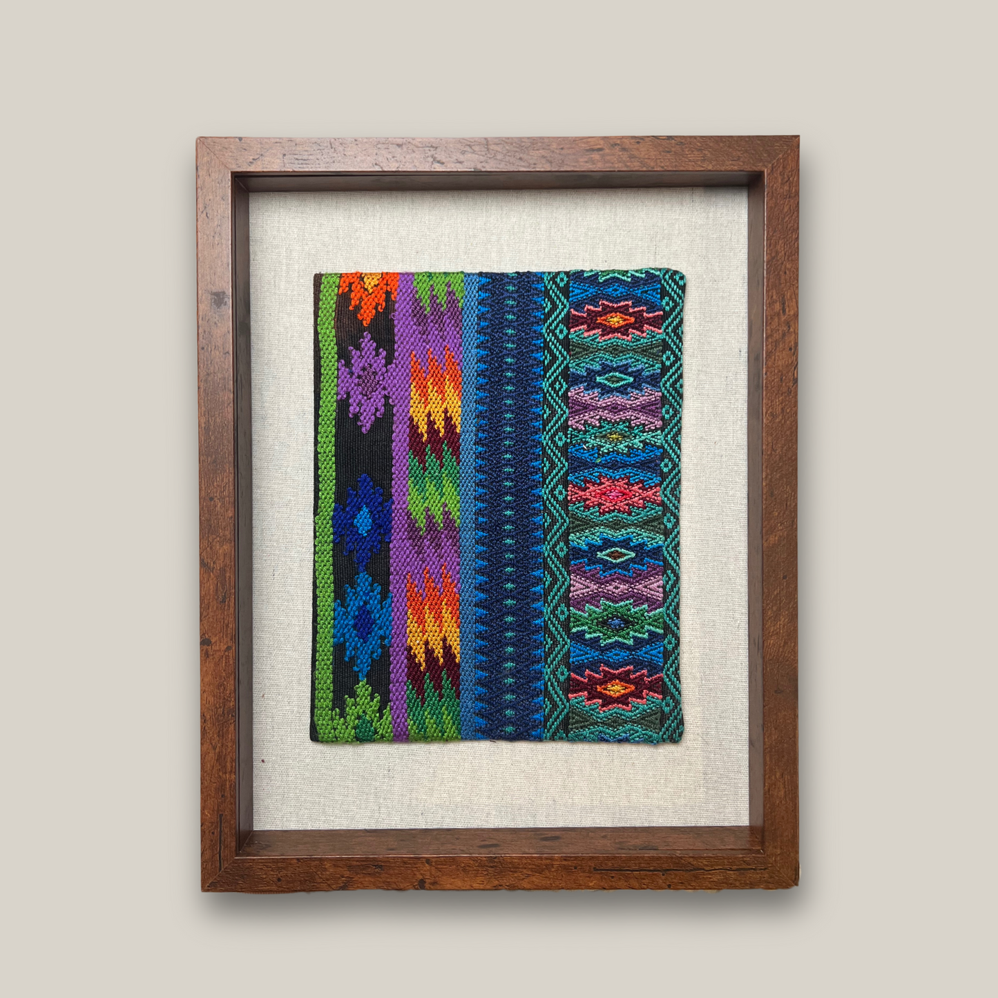 Framed Handwoven Textile (Walnut Frame)