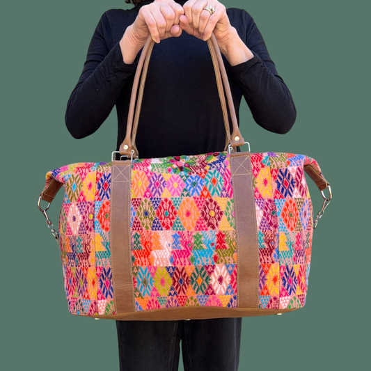 Huipil Mini-Weekender - Handwoven Travel Bag
