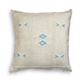 Ivory Sabra Cactus Silk Kilim Pillow Cover | Handwoven Moroccan Home Decor