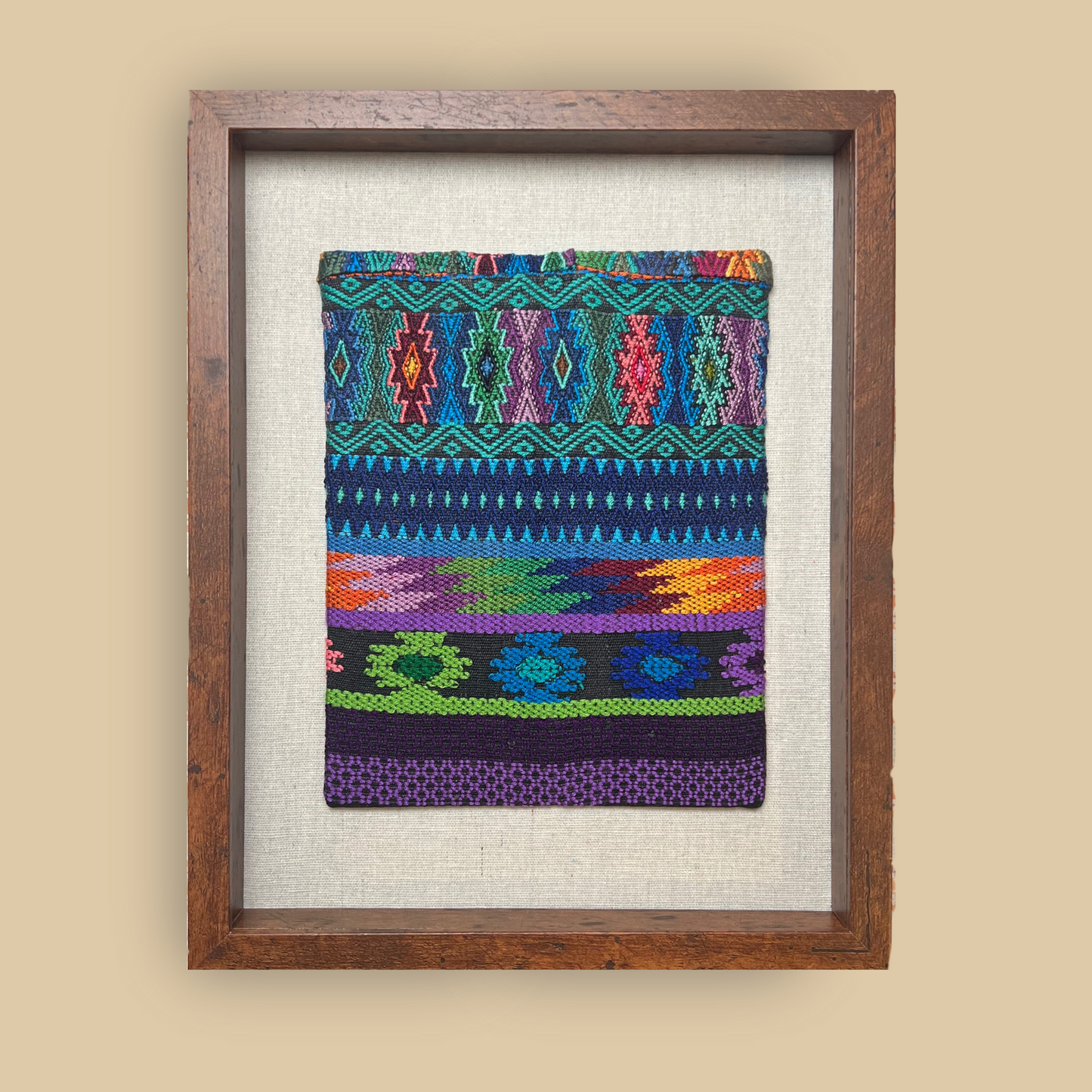 Framed Handwoven Textile (Walnut Frame)