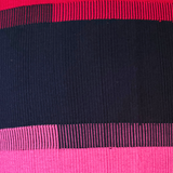 Handwoven Color Block & Hemp Pillow - Navy & Pink