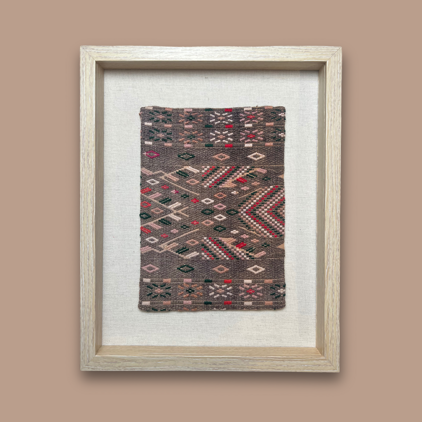 Framed Handwoven Textile (Natural Frame)