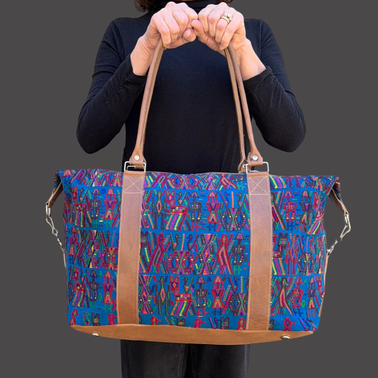 Huipil Mini-Weekender - Handwoven Travel Bag